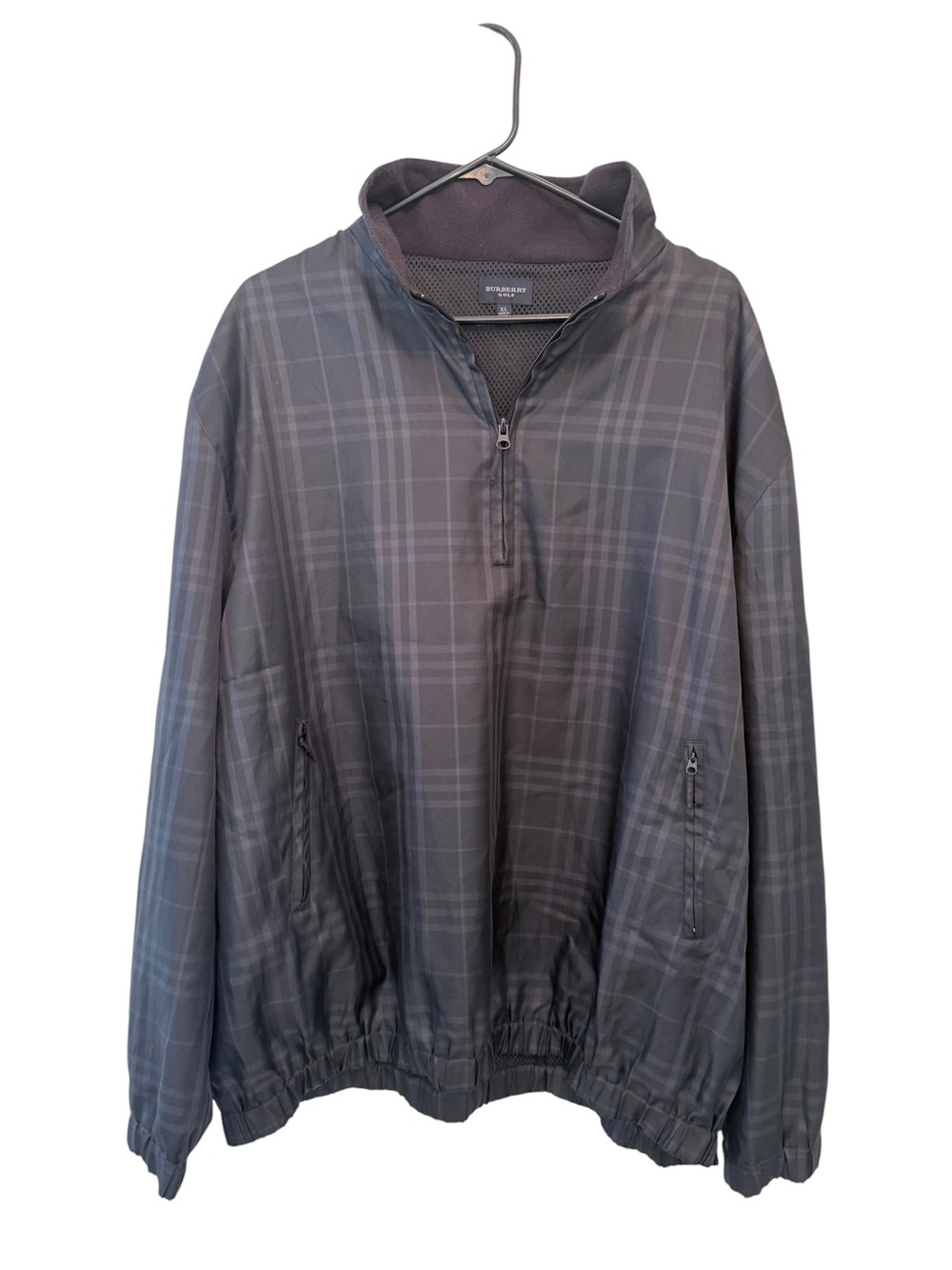 Burberry Golf Gray/Black Plaid Half-Zip Windbreaker
This is authentic 💯